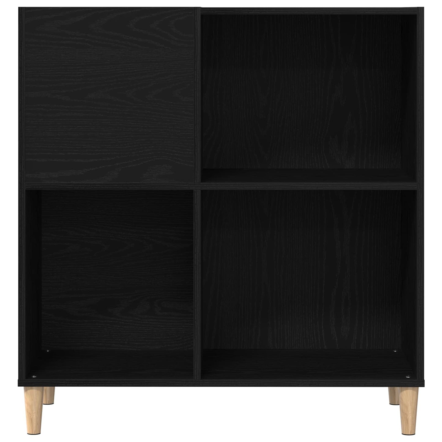Platenkast met plank Zwart Eiken 84,5 x 38 x 89 cm Bewerkt hout is nu te koop bij PeponiXL, paradijselijk wonen!