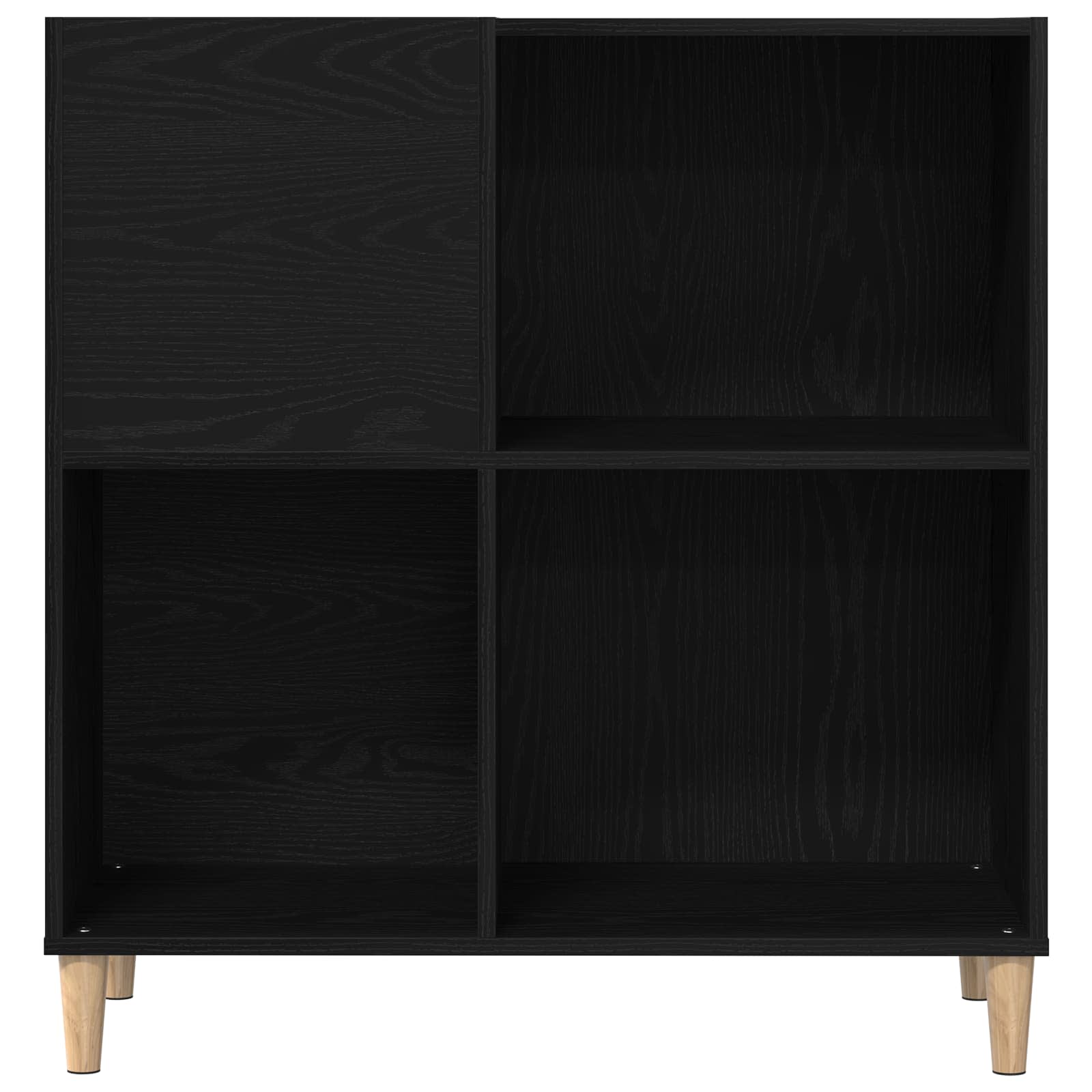 Platenkast met plank Zwart Eiken 84,5 x 38 x 89 cm Bewerkt hout is nu te koop bij PeponiXL, paradijselijk wonen!