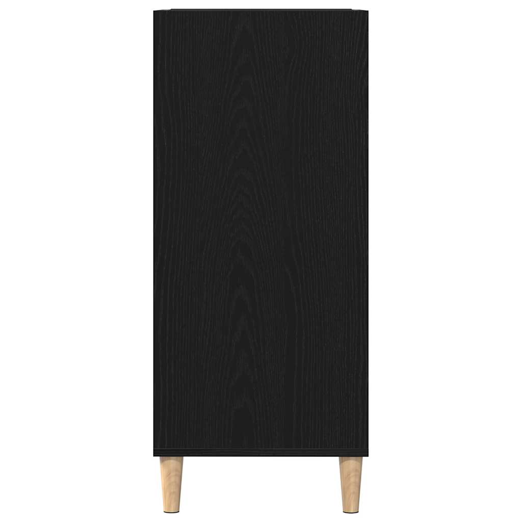 Platenkast met plank Zwart Eiken 84,5 x 38 x 89 cm Bewerkt hout is nu te koop bij PeponiXL, paradijselijk wonen!