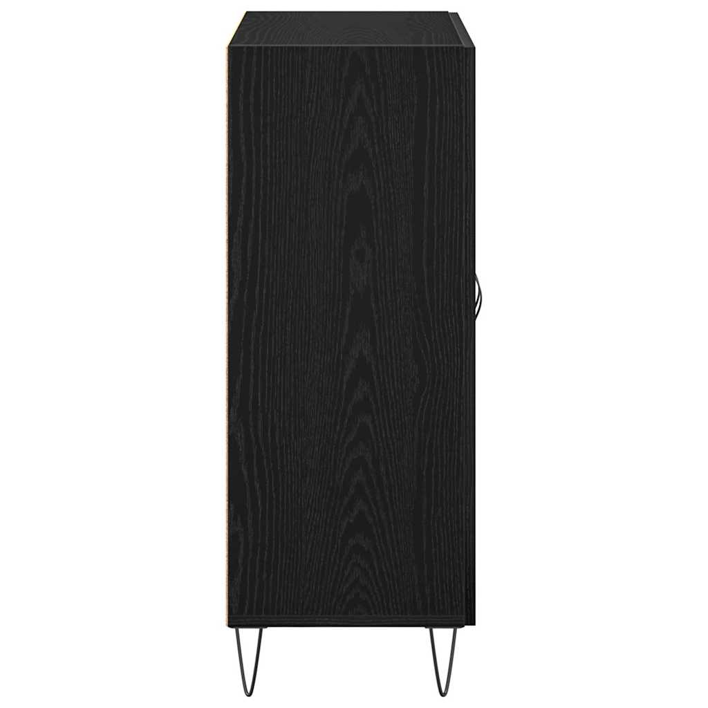 Dressoir Zwart Eiken 69,5 x 34 x 90 cm Bewerkt hout is nu te koop bij PeponiXL, paradijselijk wonen!