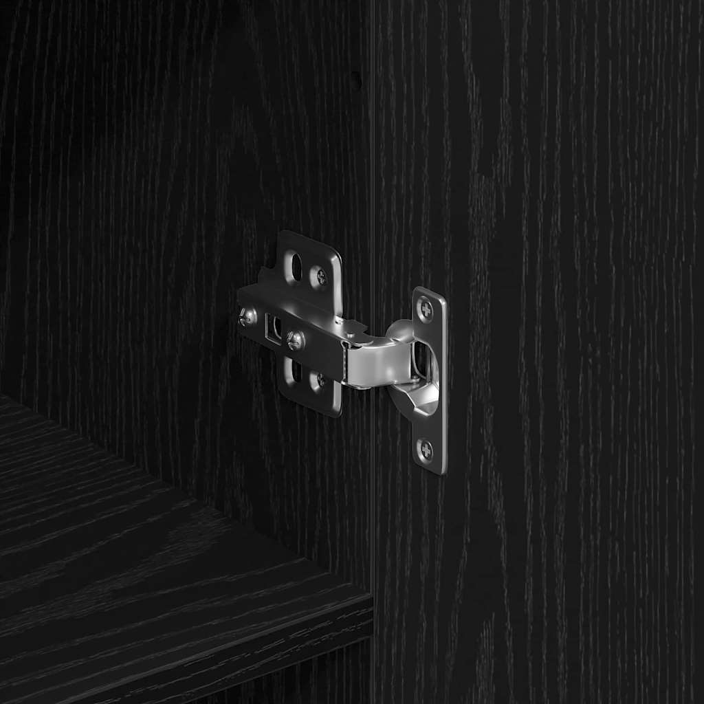 Dressoir Zwart Eiken 69,5 x 34 x 90 cm Bewerkt hout is nu te koop bij PeponiXL, paradijselijk wonen!