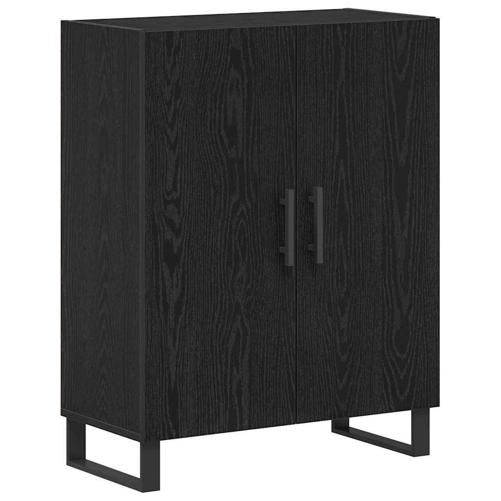 Dressoir Zwart Eiken 69,5 x 34 x 90 cm Bewerkt hout is nu te koop bij PeponiXL, paradijselijk wonen!