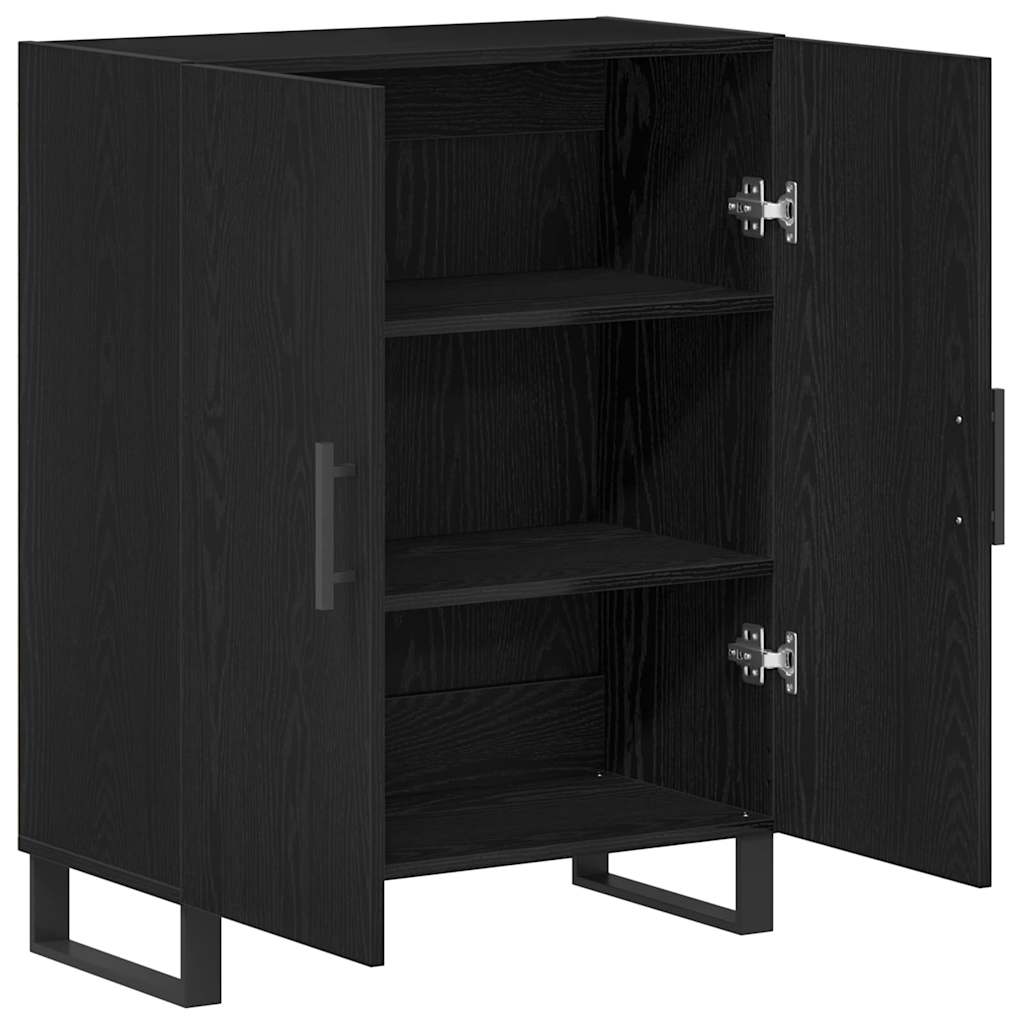 Dressoir Zwart Eiken 69,5 x 34 x 90 cm Bewerkt hout is nu te koop bij PeponiXL, paradijselijk wonen!