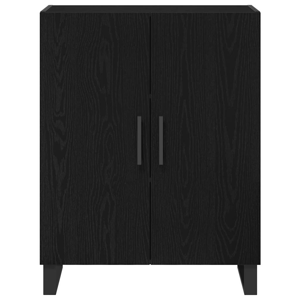 Dressoir Zwart Eiken 69,5 x 34 x 90 cm Bewerkt hout is nu te koop bij PeponiXL, paradijselijk wonen!