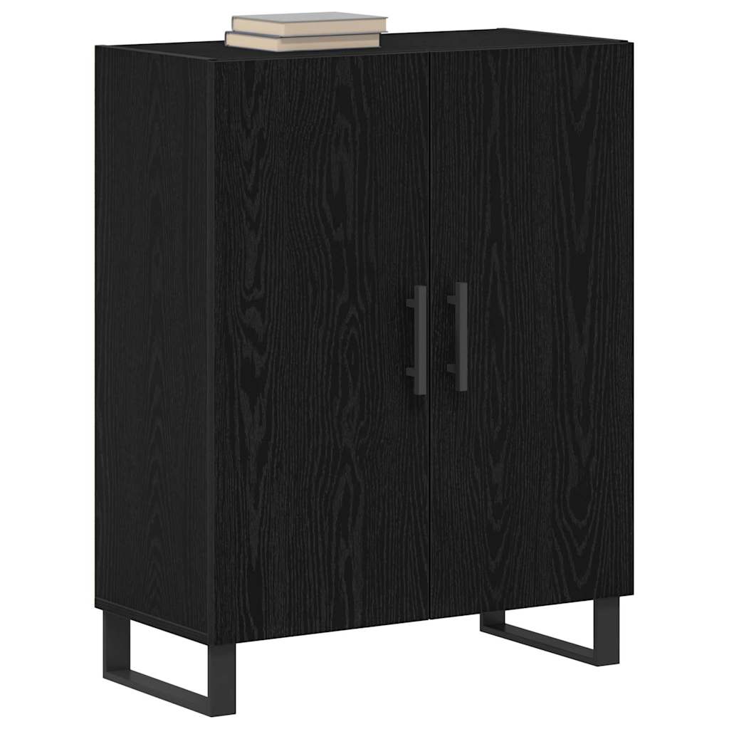 Dressoir Zwart Eiken 69,5 x 34 x 90 cm Bewerkt hout is nu te koop bij PeponiXL, paradijselijk wonen!