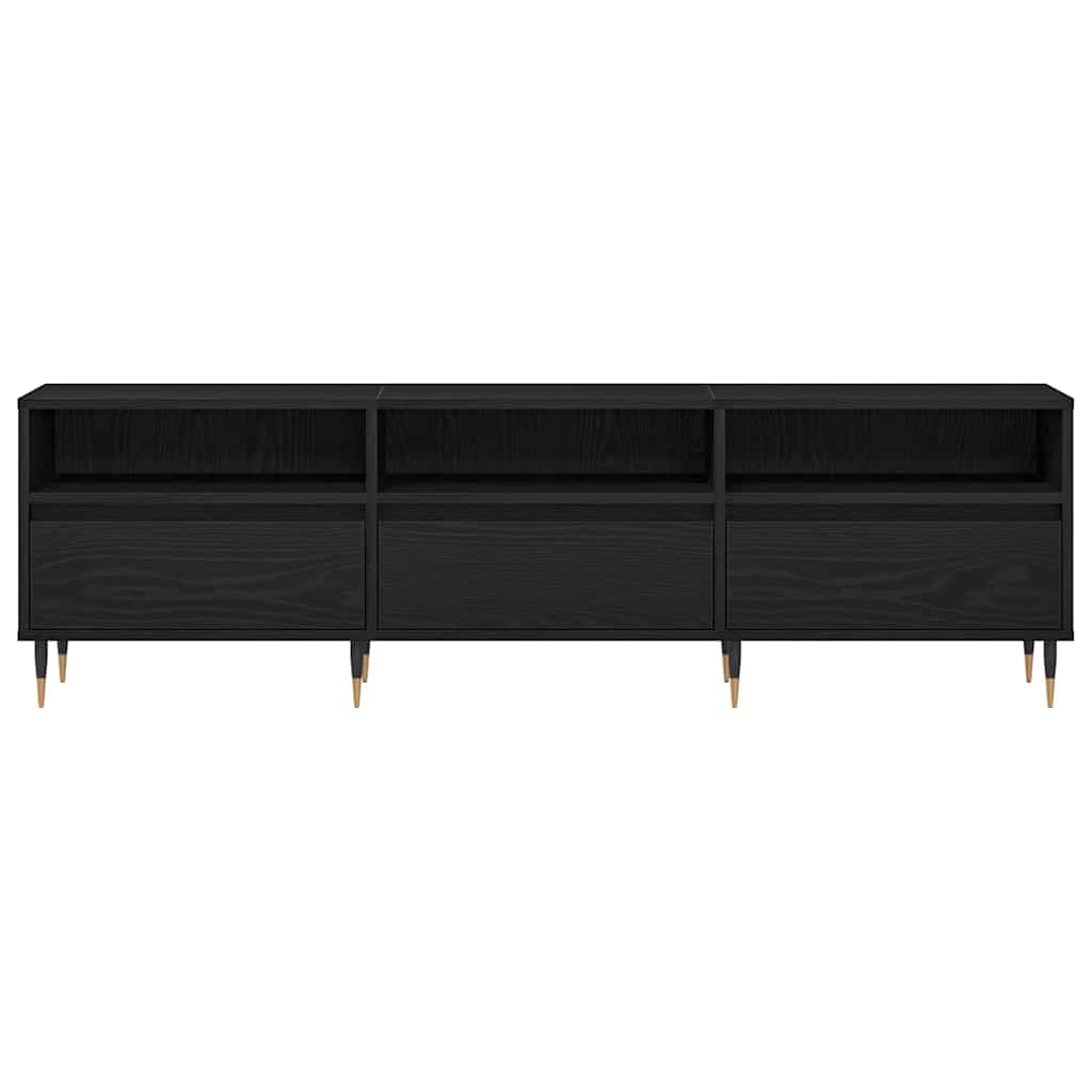TV-kast met lade Zwart Eiken 150 x 30 x 44,5 cm Bewerkt hout is nu te koop bij PeponiXL, paradijselijk wonen!