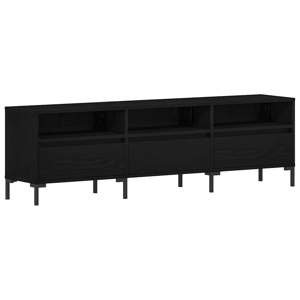 TV-kast met lade Zwart Eiken 150 x 30 x 44,5 cm Bewerkt hout is nu te koop bij PeponiXL, paradijselijk wonen!