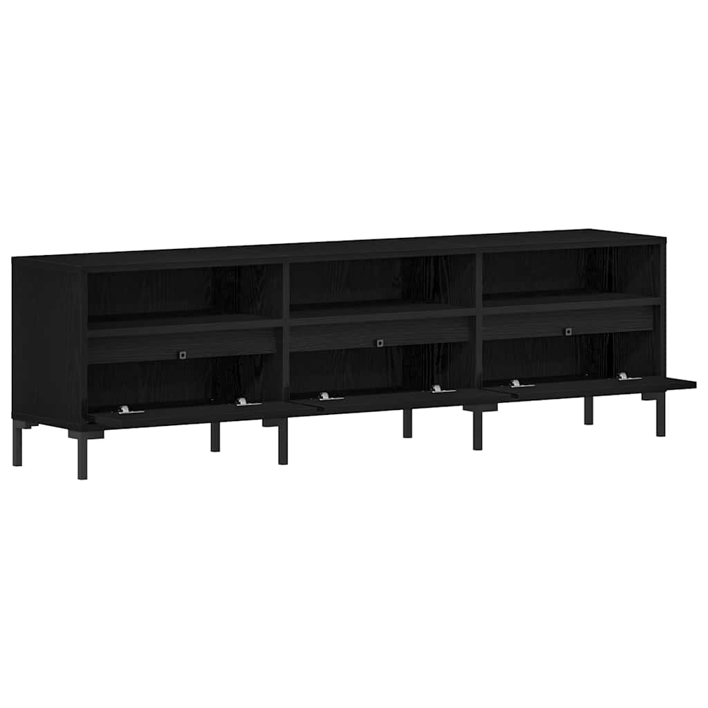 TV-kast met lade Zwart Eiken 150 x 30 x 44,5 cm Bewerkt hout is nu te koop bij PeponiXL, paradijselijk wonen!