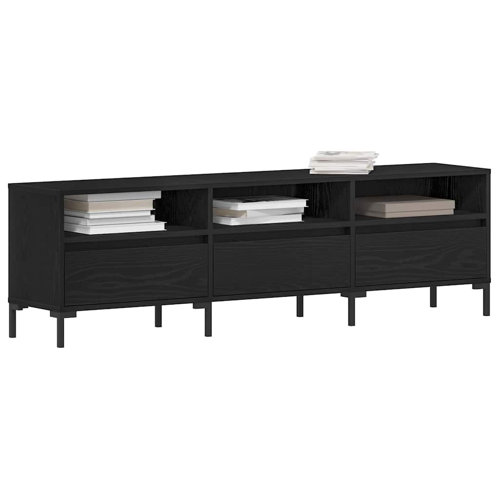 TV-kast met lade Zwart Eiken 150 x 30 x 44,5 cm Bewerkt hout is nu te koop bij PeponiXL, paradijselijk wonen!