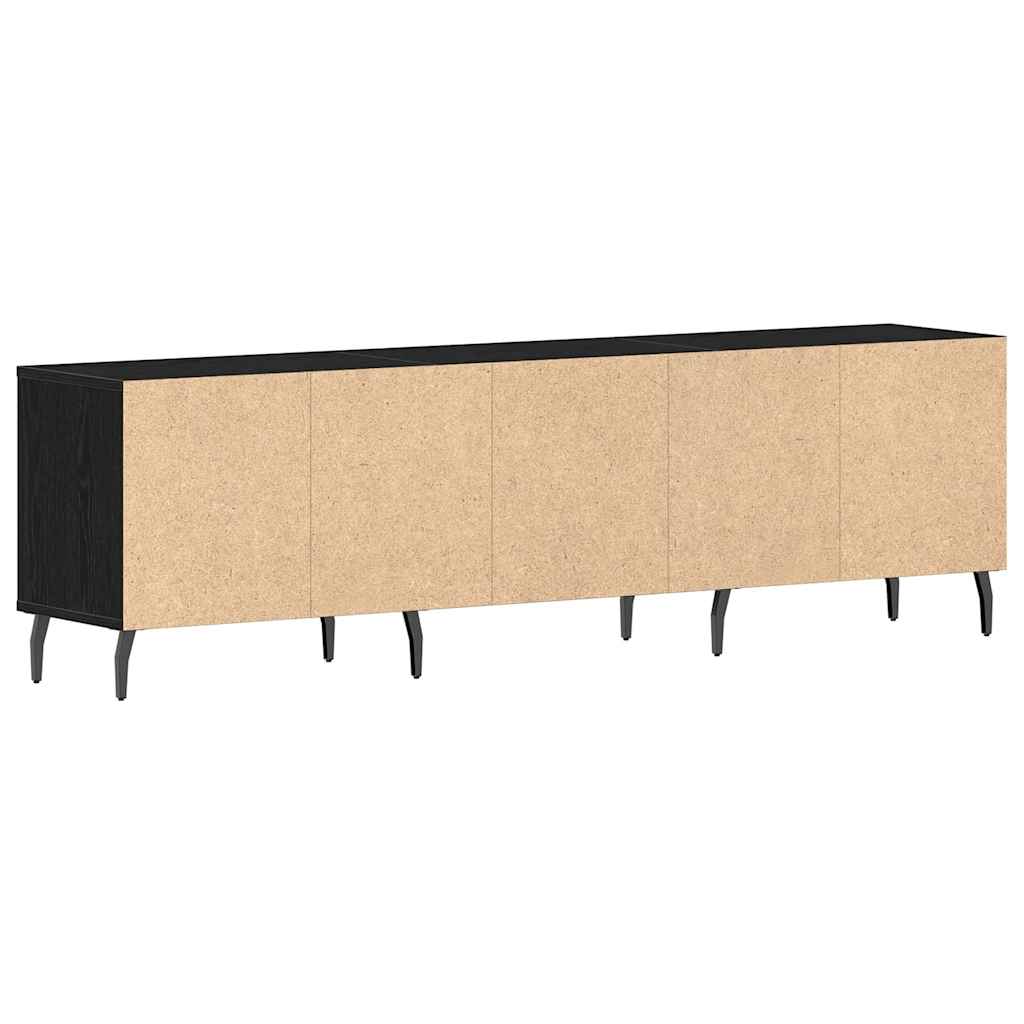 TV-kast Zwart Eiken 150 x 30 x 44,5 cm Bewerkt hout is nu te koop bij PeponiXL, paradijselijk wonen!