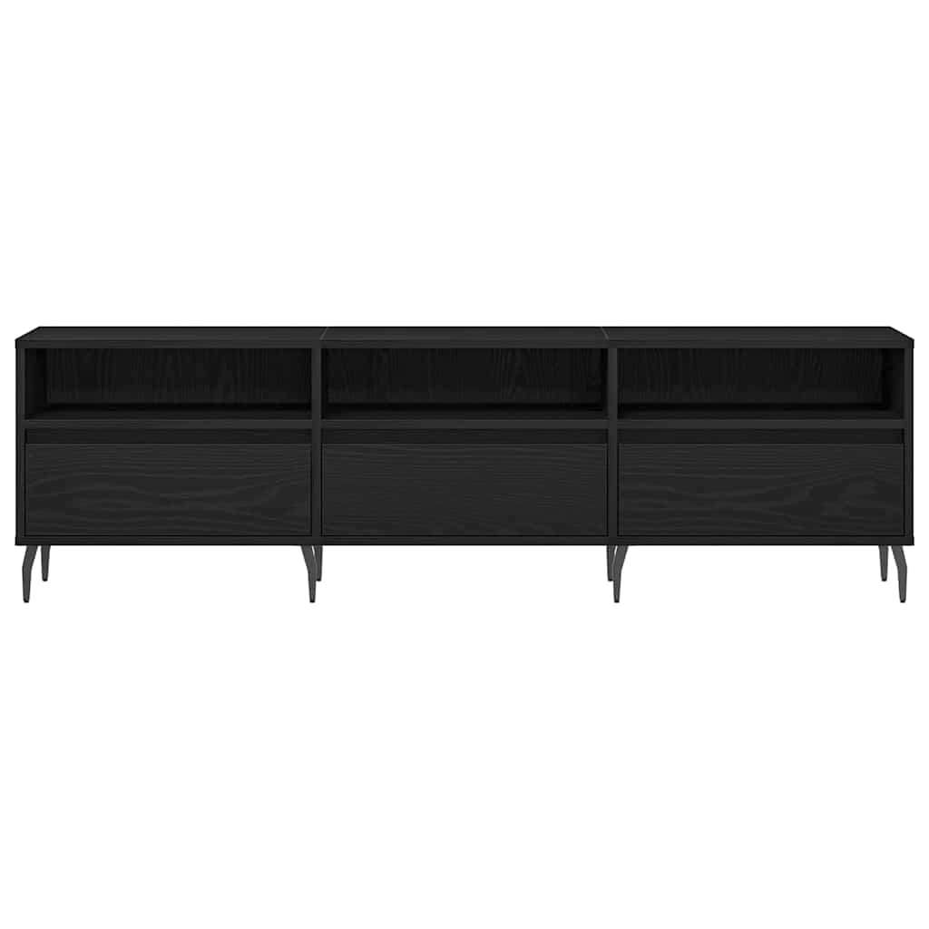 TV-kast Zwart Eiken 150 x 30 x 44,5 cm Bewerkt hout is nu te koop bij PeponiXL, paradijselijk wonen!