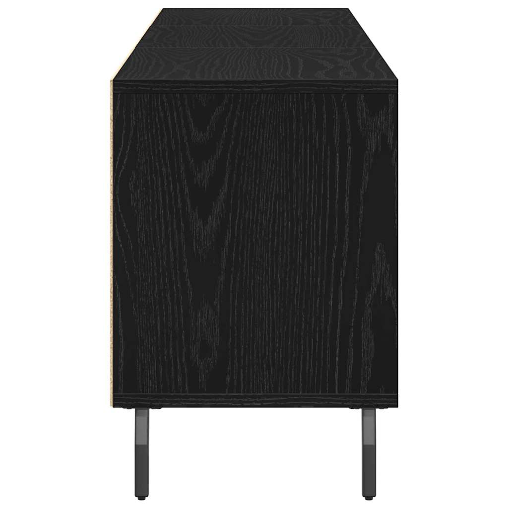 TV-kast Zwart Eiken 150 x 30 x 44,5 cm Bewerkt hout is nu te koop bij PeponiXL, paradijselijk wonen!