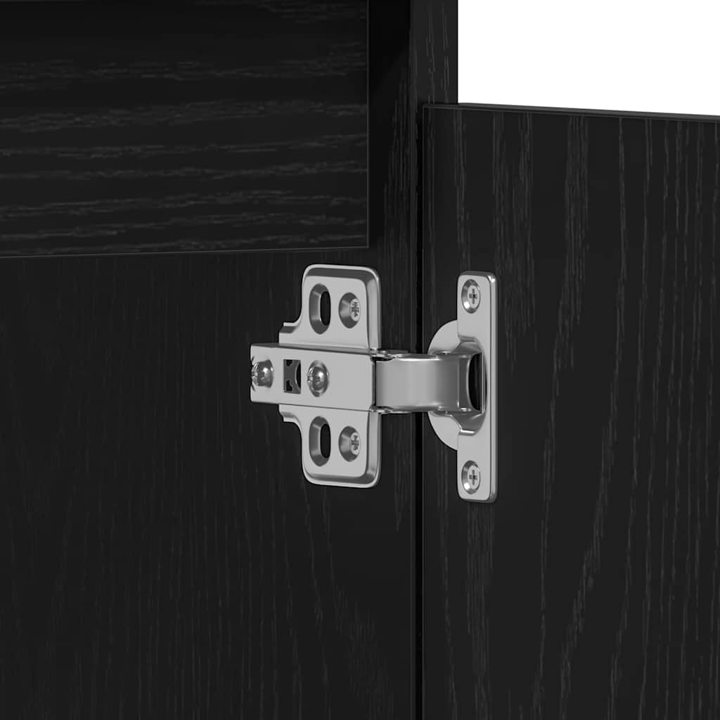 Badkamer Kast met lade Zwart Eiken 80 x 33 x 60 cm Bewerkt hout is nu te koop bij PeponiXL, paradijselijk wonen!