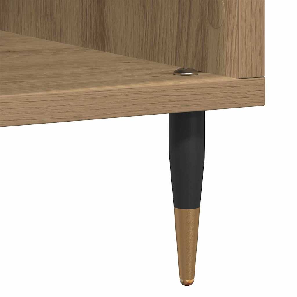 Platenkast met plank artisanaal eikenkleurig 100 x 38 x 48 cm is nu te koop bij PeponiXL, paradijselijk wonen!