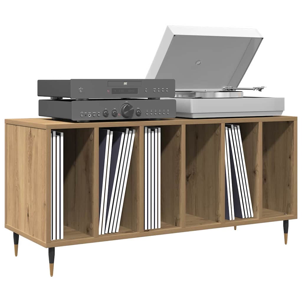 Platenkast met plank artisanaal eikenkleurig 100 x 38 x 48 cm is nu te koop bij PeponiXL, paradijselijk wonen!