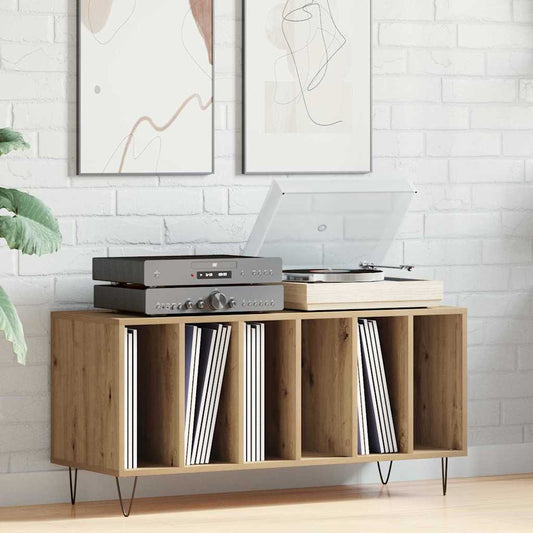 Platenkast met plank artisanaal eikenkleurig 100 x 38 x 48 cm is nu te koop bij PeponiXL, paradijselijk wonen!