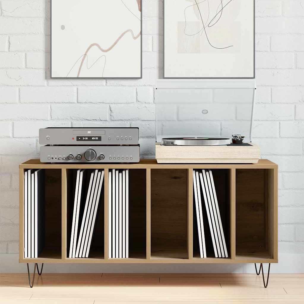 Platenkast met plank artisanaal eikenkleurig 100 x 38 x 48 cm is nu te koop bij PeponiXL, paradijselijk wonen!