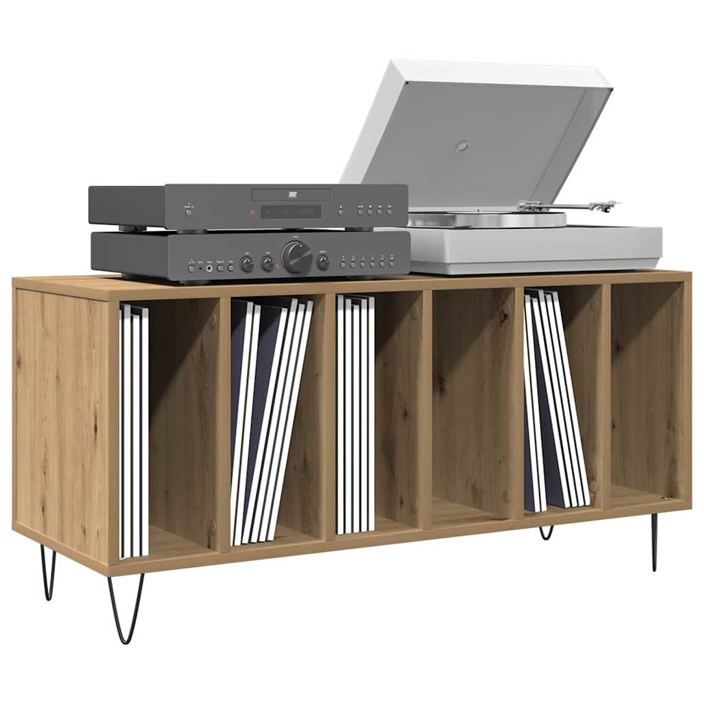 Platenkast met plank artisanaal eikenkleurig 100 x 38 x 48 cm is nu te koop bij PeponiXL, paradijselijk wonen!