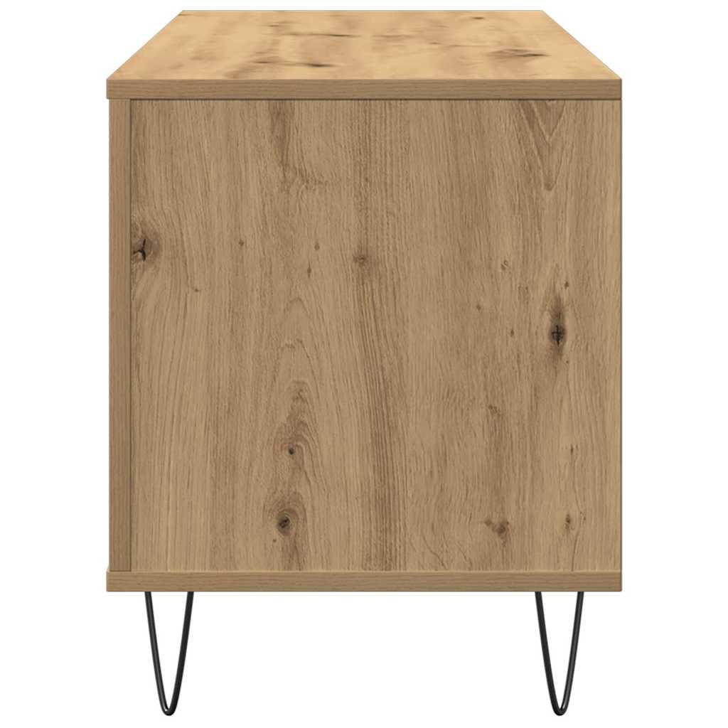 Platenkast met plank artisanaal eikenkleurig 100 x 38 x 48 cm is nu te koop bij PeponiXL, paradijselijk wonen!