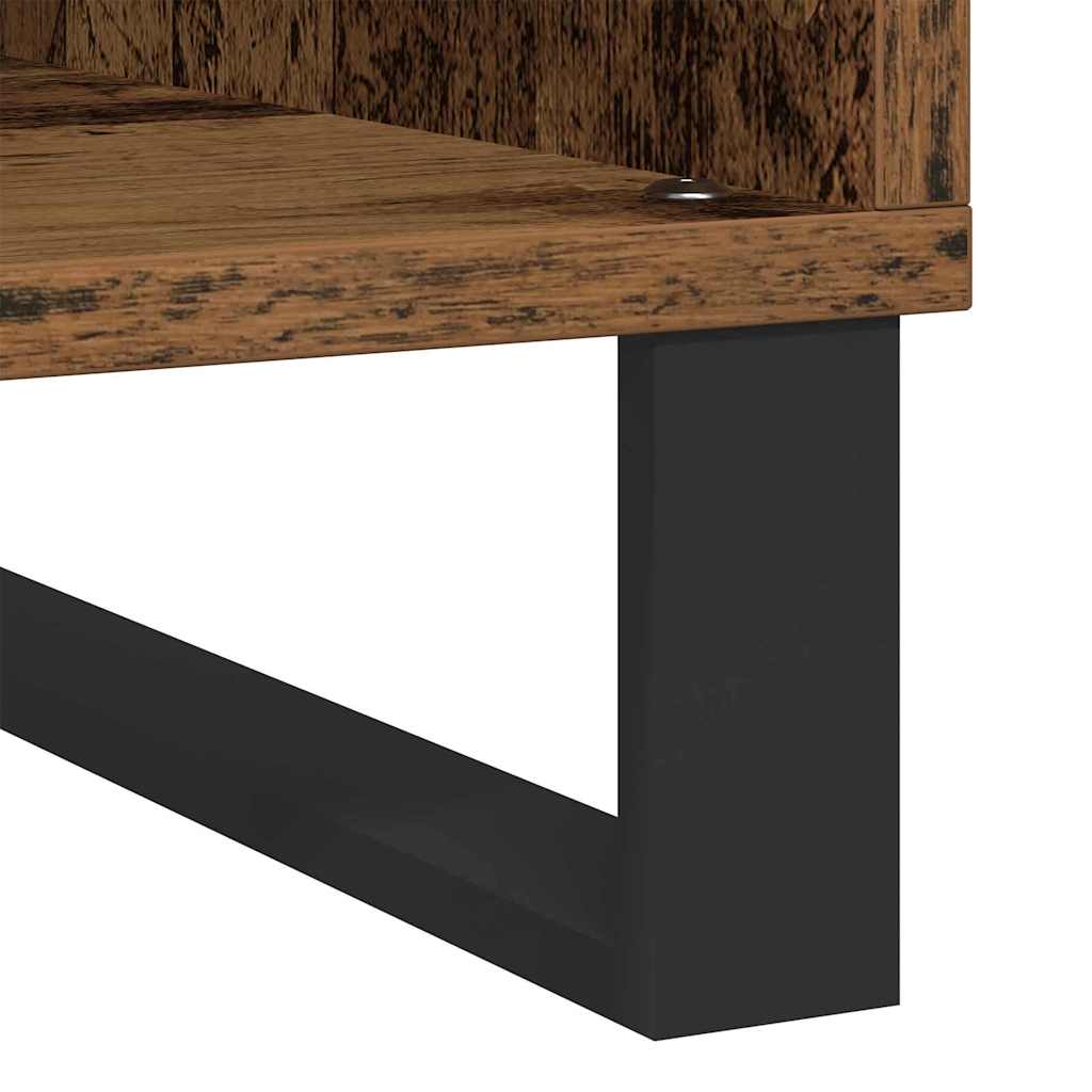 Platenkast met plank Oud hout 100 x 38 x 48 cm Bewerkt hout is nu te koop bij PeponiXL, paradijselijk wonen!
