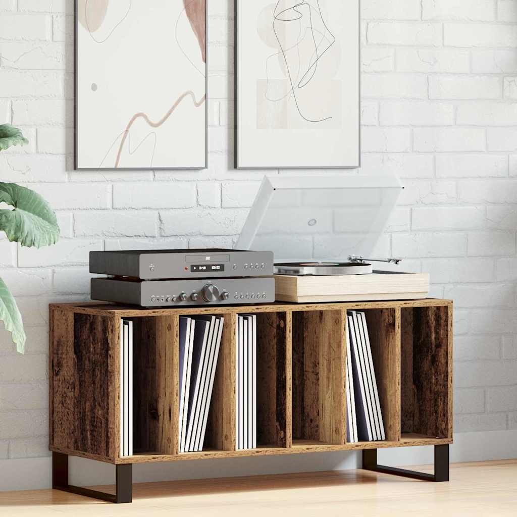 Platenkast met plank Oud hout 100 x 38 x 48 cm Bewerkt hout is nu te koop bij PeponiXL, paradijselijk wonen!