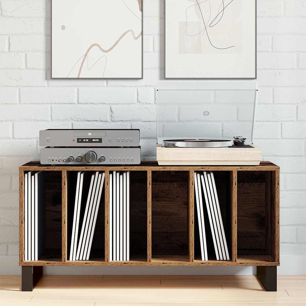 Platenkast met plank Oud hout 100 x 38 x 48 cm Bewerkt hout is nu te koop bij PeponiXL, paradijselijk wonen!