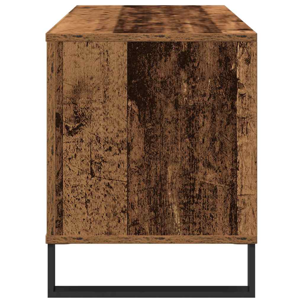 Platenkast met plank Oud hout 100 x 38 x 48 cm Bewerkt hout is nu te koop bij PeponiXL, paradijselijk wonen!