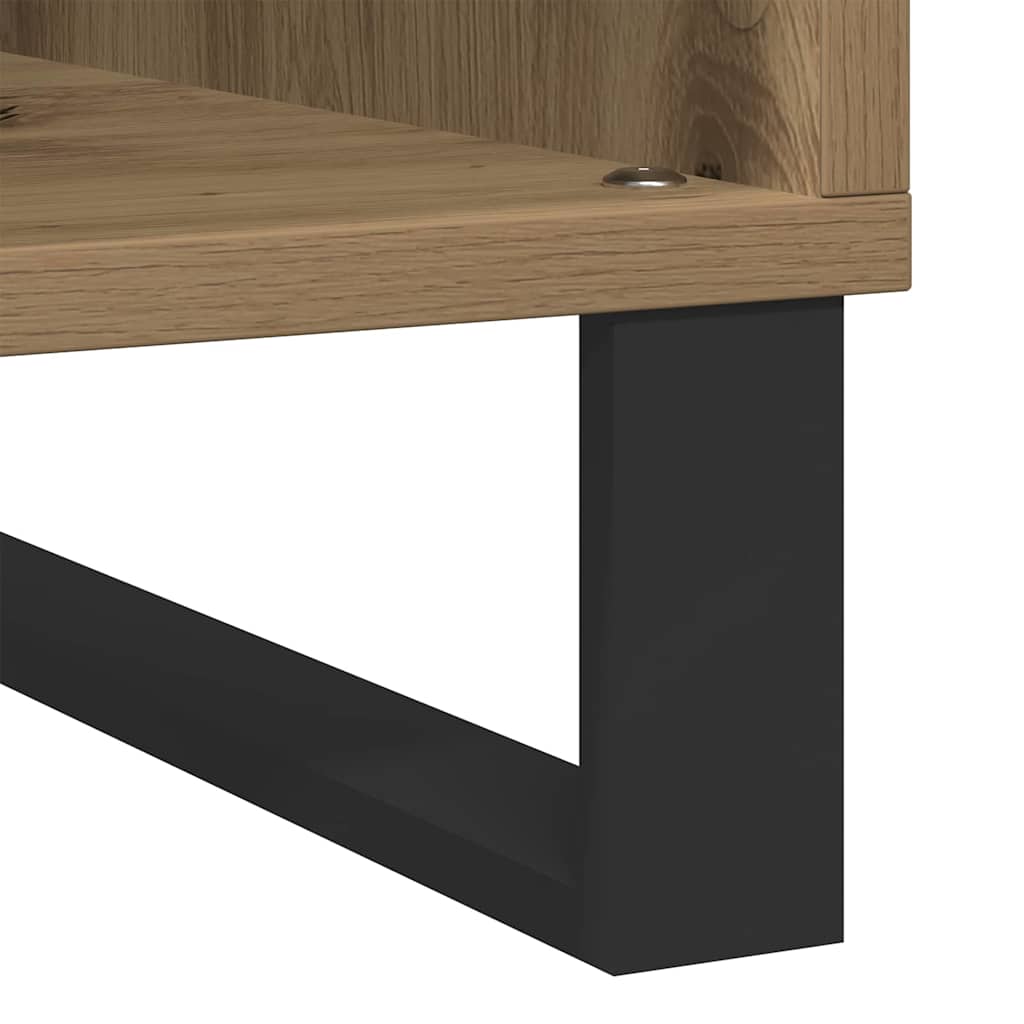 Platenkast met plank artisanaal eikenkleurig 100 x 38 x 48 cm is nu te koop bij PeponiXL, paradijselijk wonen!