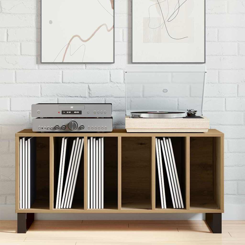 Platenkast met plank artisanaal eikenkleurig 100 x 38 x 48 cm is nu te koop bij PeponiXL, paradijselijk wonen!