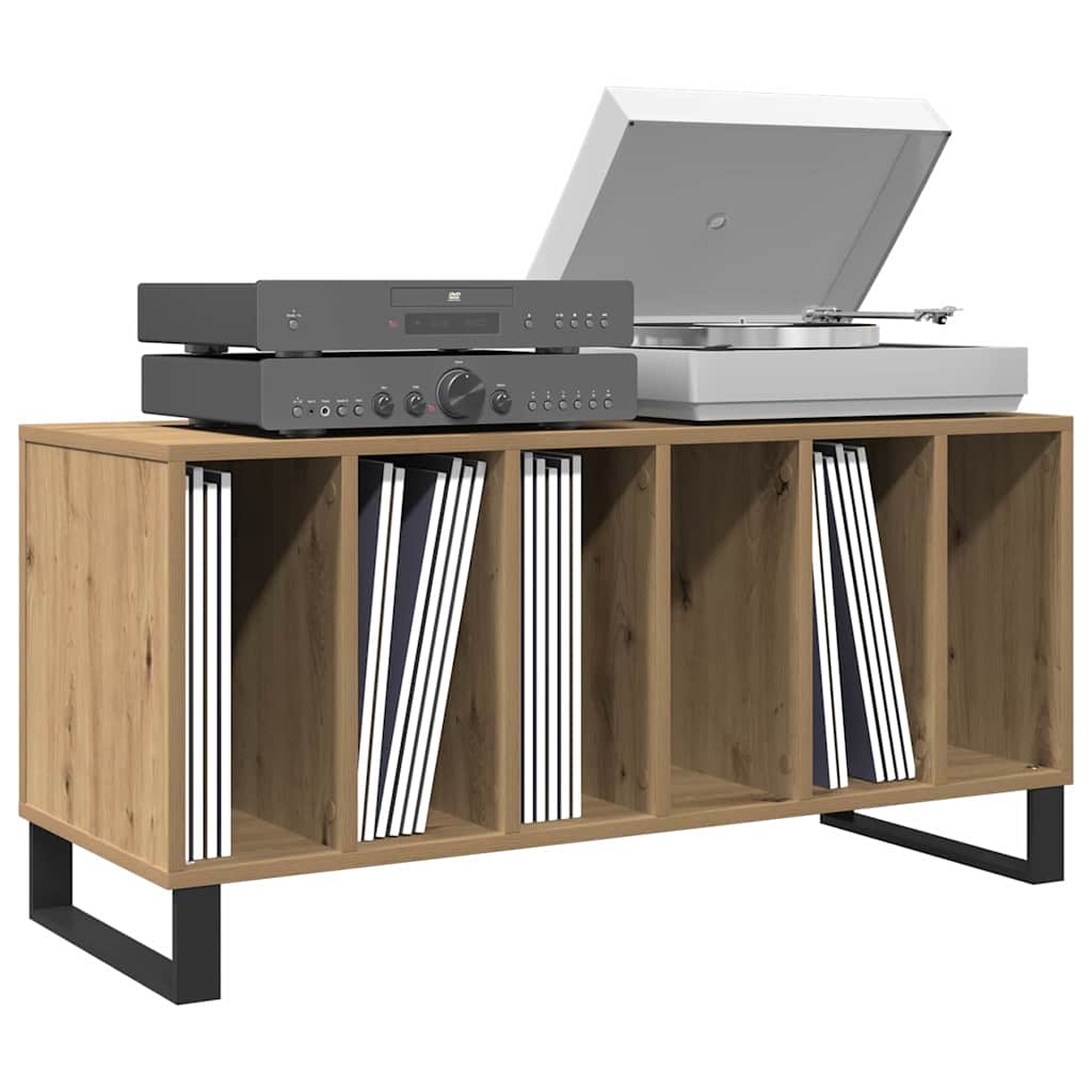 Platenkast met plank artisanaal eikenkleurig 100 x 38 x 48 cm is nu te koop bij PeponiXL, paradijselijk wonen!