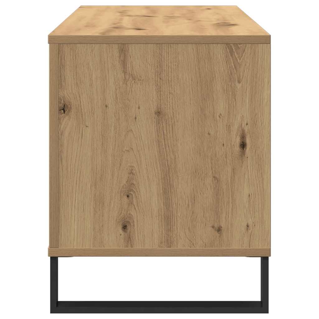 Platenkast met plank artisanaal eikenkleurig 100 x 38 x 48 cm is nu te koop bij PeponiXL, paradijselijk wonen!