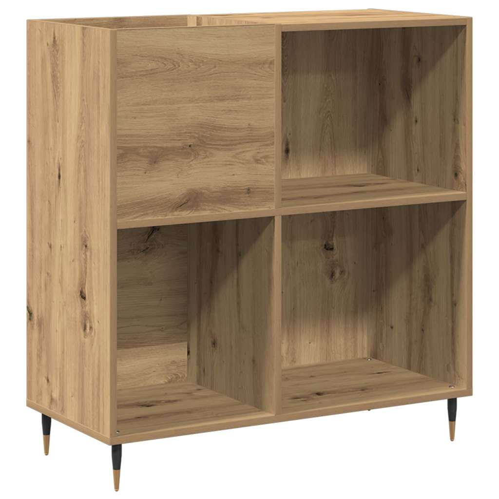 Platenkast artisanaal eikenkleurig 85 x 38 x 89 cm Bewerkt hout is nu te koop bij PeponiXL, paradijselijk wonen!