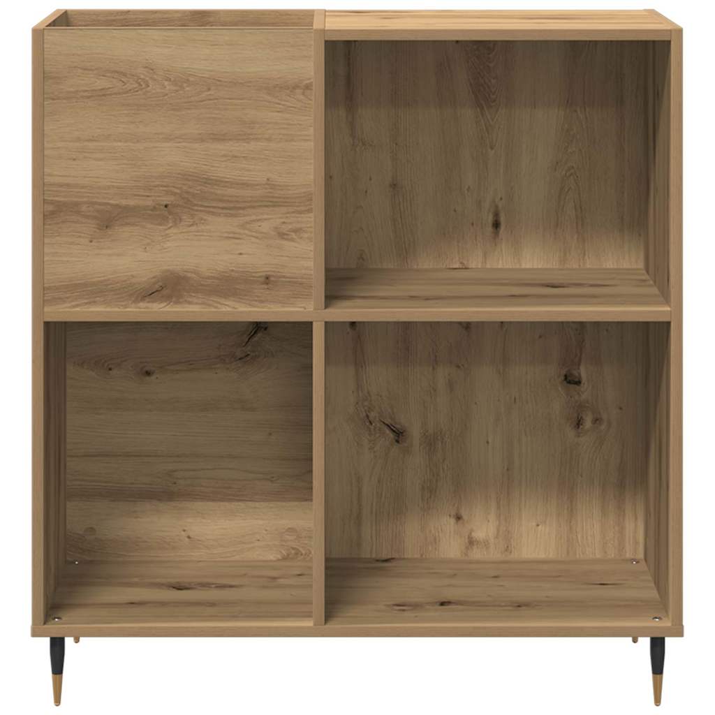 Platenkast artisanaal eikenkleurig 85 x 38 x 89 cm Bewerkt hout is nu te koop bij PeponiXL, paradijselijk wonen!
