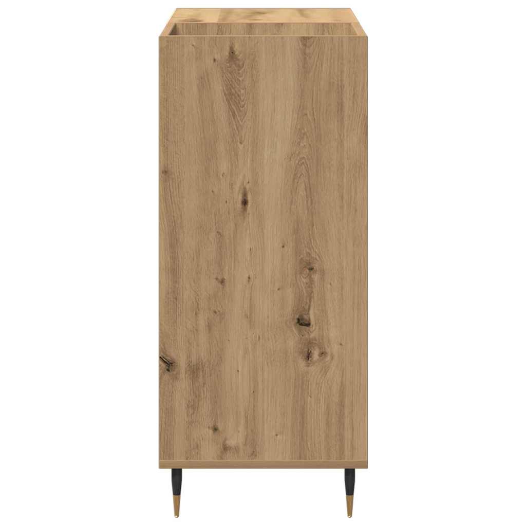 Platenkast artisanaal eikenkleurig 85 x 38 x 89 cm Bewerkt hout is nu te koop bij PeponiXL, paradijselijk wonen!