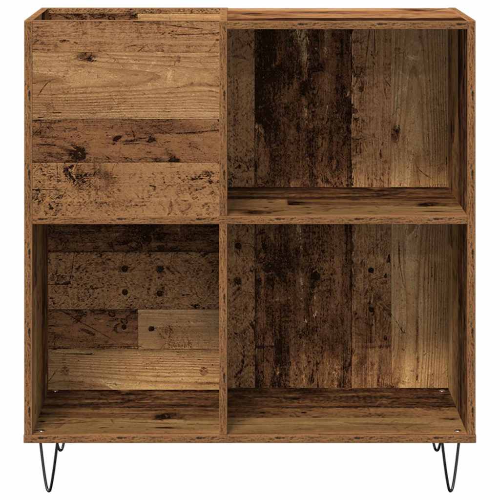 Platenkast met plank Oud hout 85 x 38 x 89 cm Bewerkt hout is nu te koop bij PeponiXL, paradijselijk wonen!