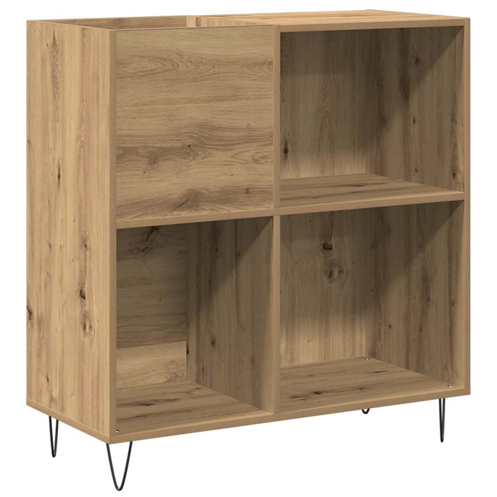 Platenkast artisanaal eikenkleurig 85 x 38 x 89 cm Bewerkt hout is nu te koop bij PeponiXL, paradijselijk wonen!