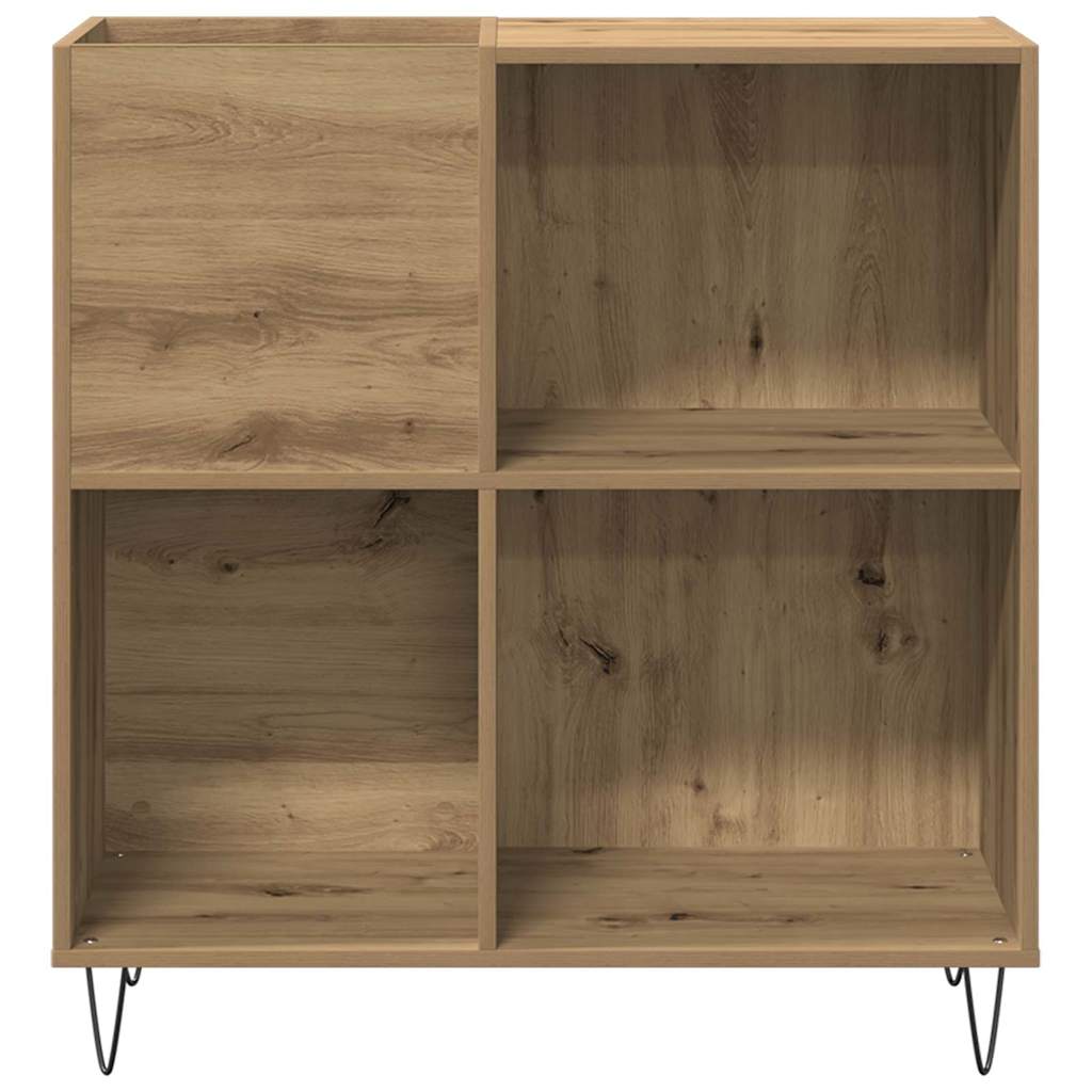 Platenkast artisanaal eikenkleurig 85 x 38 x 89 cm Bewerkt hout is nu te koop bij PeponiXL, paradijselijk wonen!