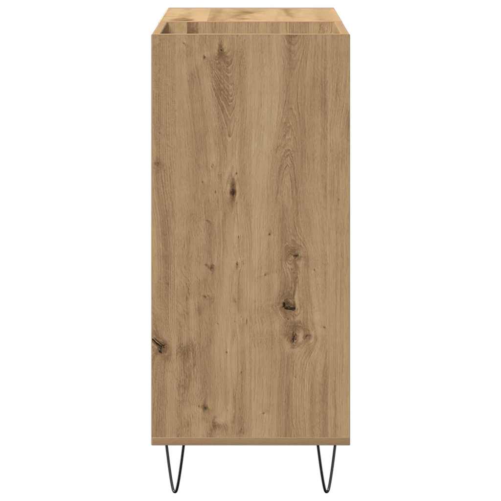 Platenkast artisanaal eikenkleurig 85 x 38 x 89 cm Bewerkt hout is nu te koop bij PeponiXL, paradijselijk wonen!
