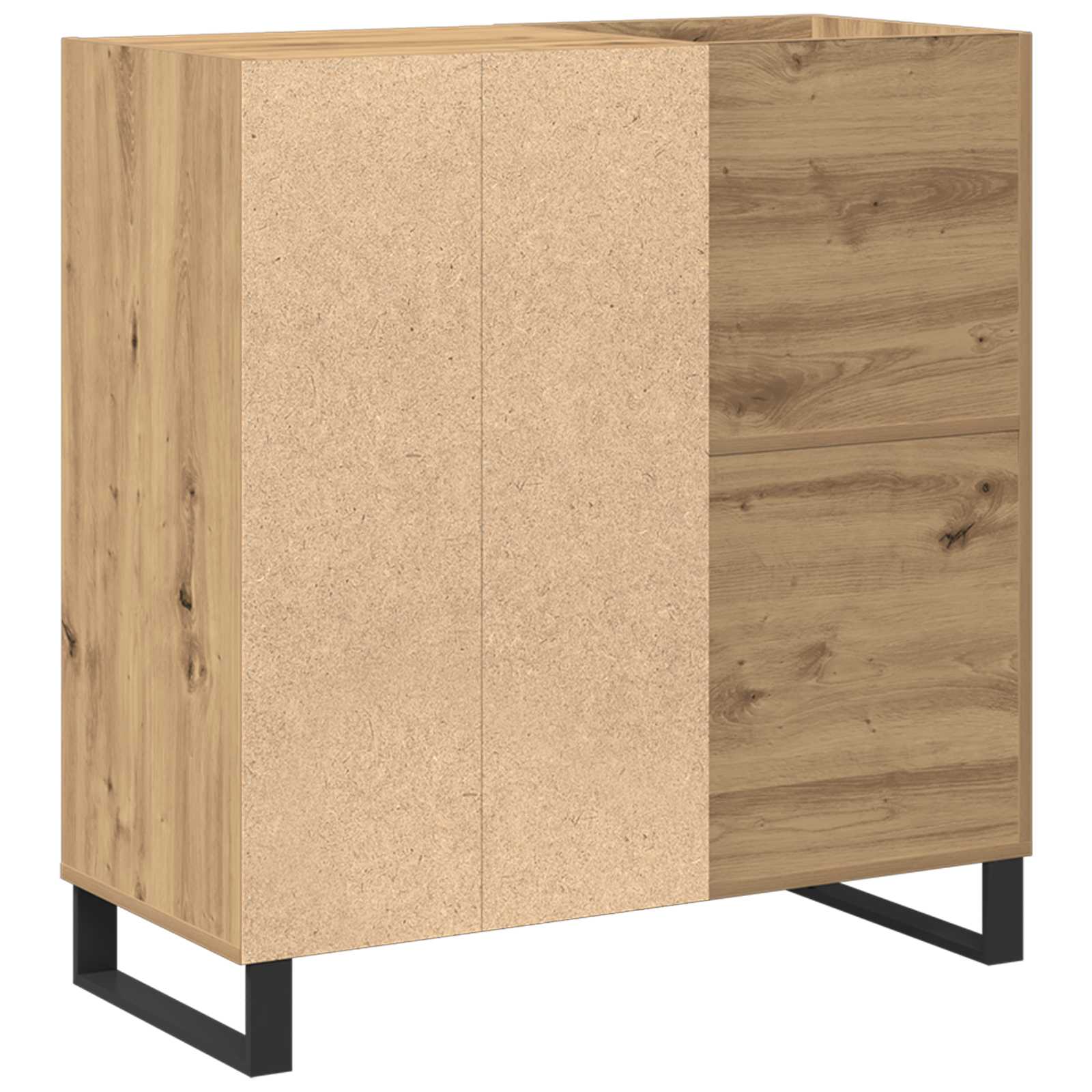Platenkast artisanaal eikenkleurig 84,5 x 38 x 89 cm is nu te koop bij PeponiXL, paradijselijk wonen!