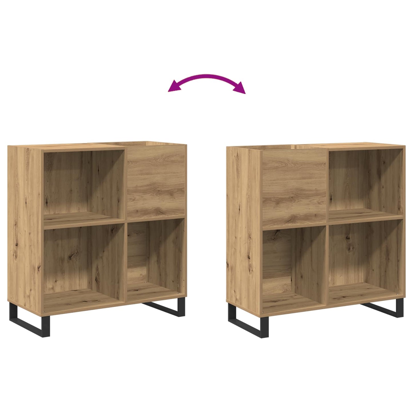Platenkast artisanaal eikenkleurig 84,5 x 38 x 89 cm is nu te koop bij PeponiXL, paradijselijk wonen!