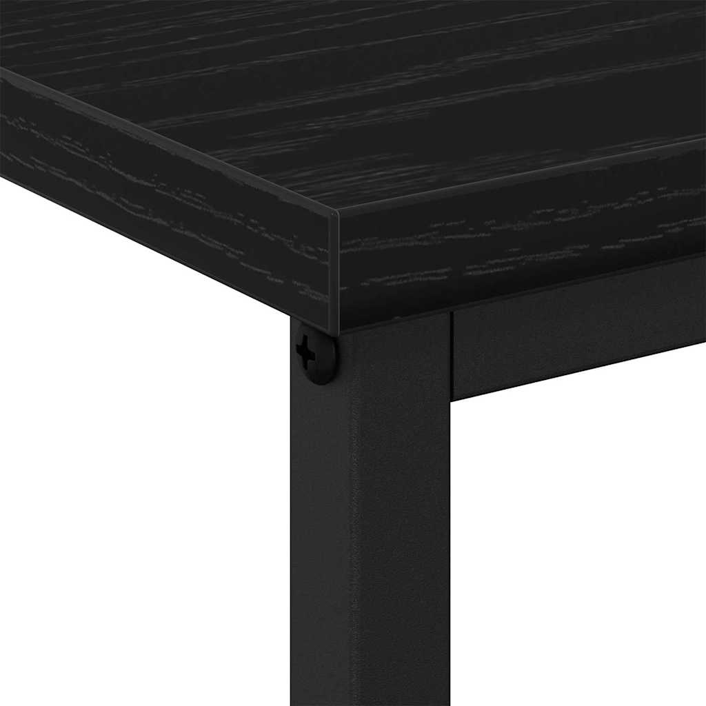 Nachtkastje Zwart Eiken 41 x 31 x 80 cm Bewerkt hout is nu te koop bij PeponiXL, paradijselijk wonen!