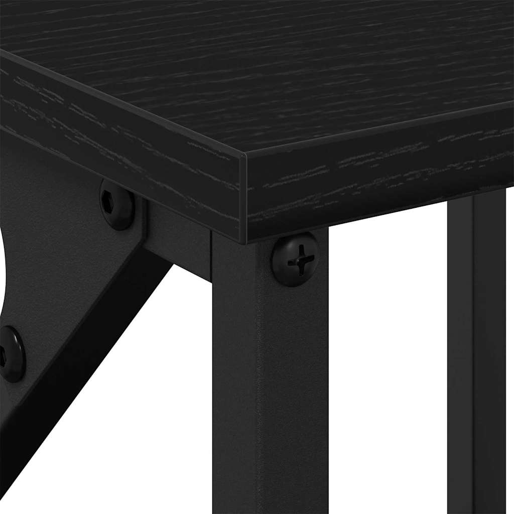 Nachtkastje met lade Zwart Eiken 34 x 35,5 x 70 cm Bewerkt hout is nu te koop bij PeponiXL, paradijselijk wonen!