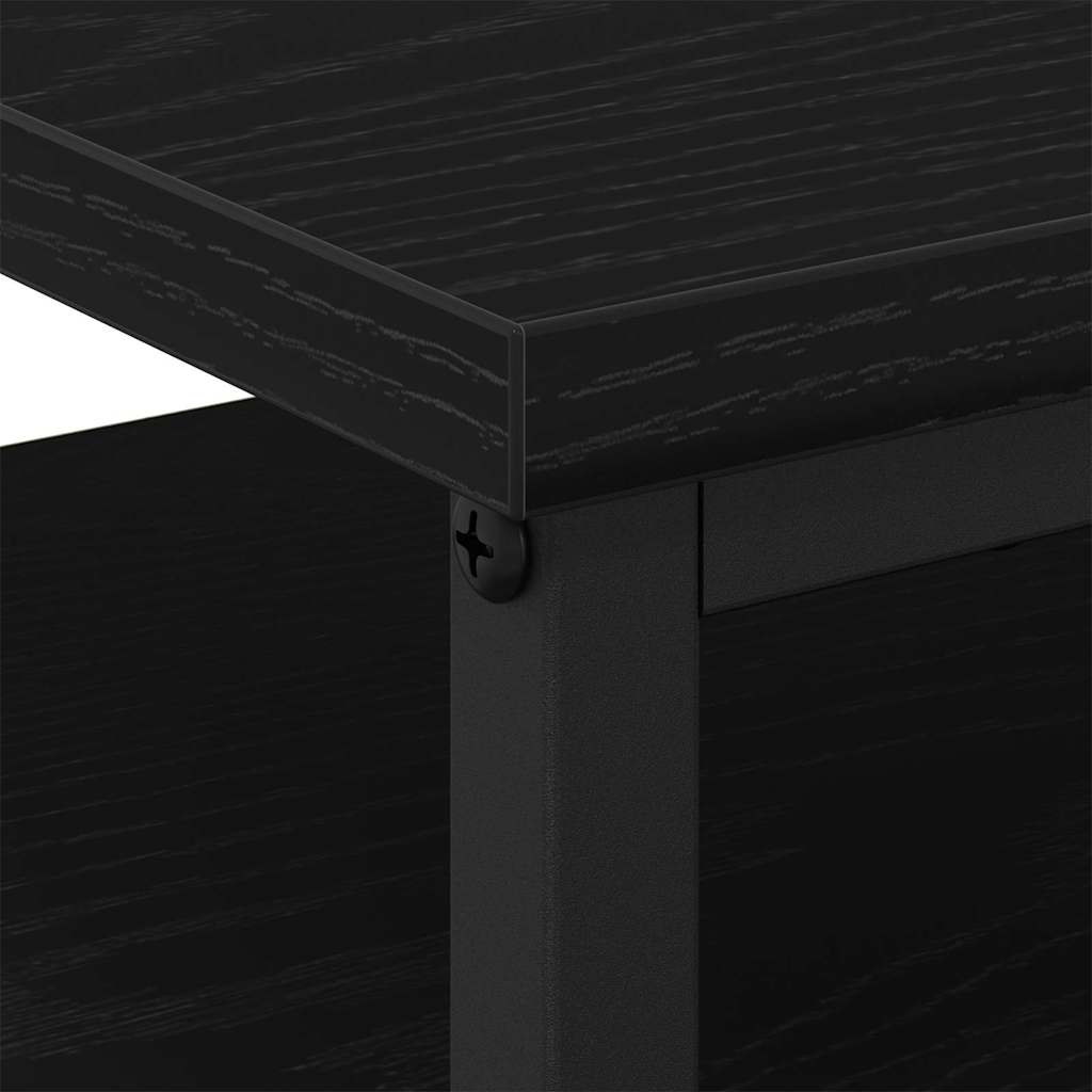 Nachtkastje 2 pcs Zwart Eiken 34 x 35,5 x 50 cm Bewerkt hout is nu te koop bij PeponiXL, paradijselijk wonen!