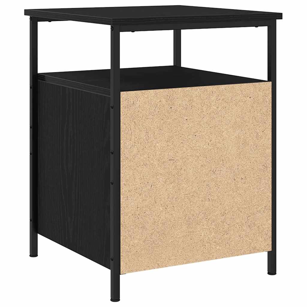 Nachtkastje 2 pcs Zwart Eiken 34 x 35,5 x 50 cm Bewerkt hout is nu te koop bij PeponiXL, paradijselijk wonen!
