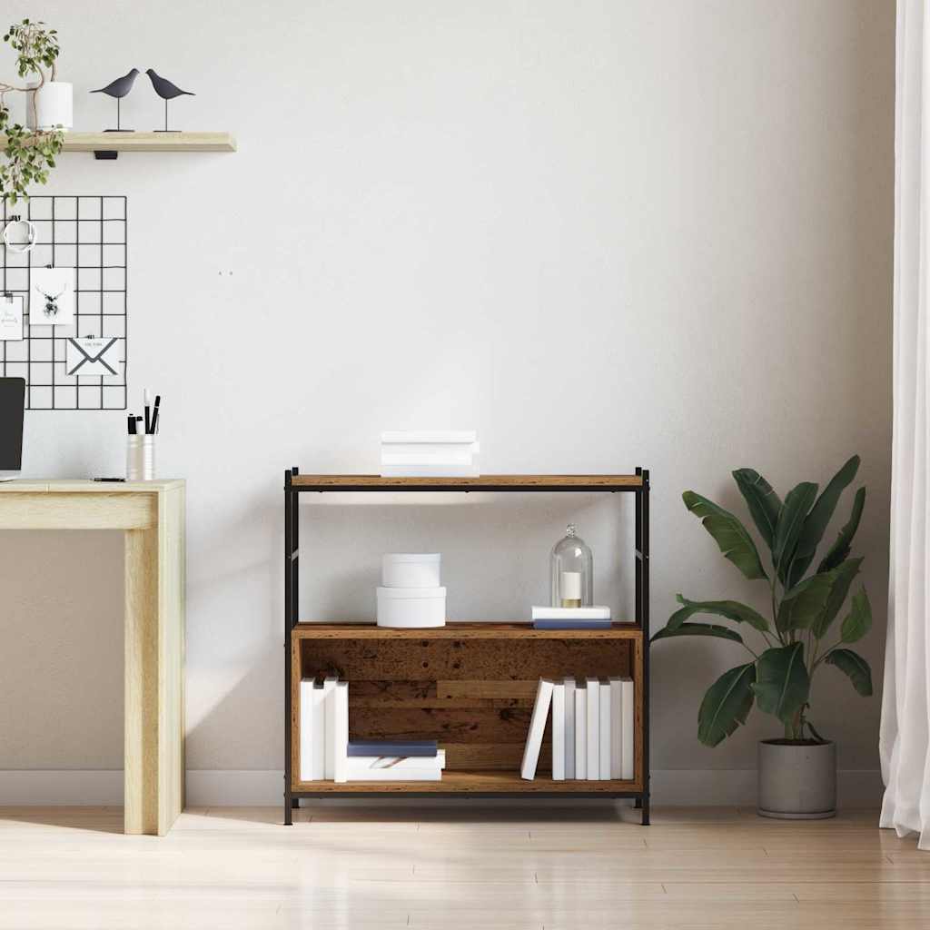 Boekenkast Gerookt eiken 80 x 30 x 78.5 cm Bewerkt hout is nu te koop bij PeponiXL, paradijselijk wonen!