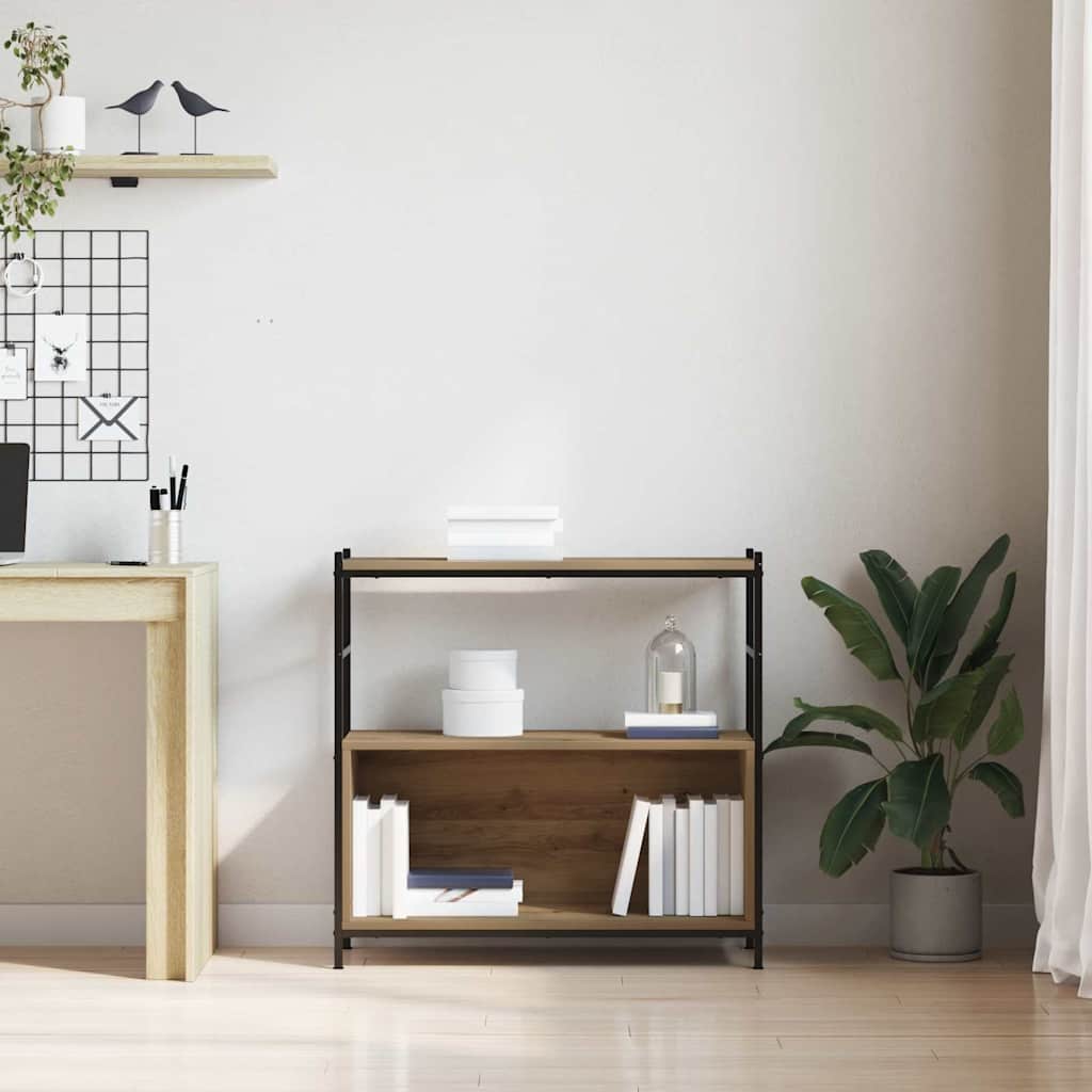 Boekenkast artisanaal eikenkleurig 80 x 30 x 78.5 cm is nu te koop bij PeponiXL, paradijselijk wonen!