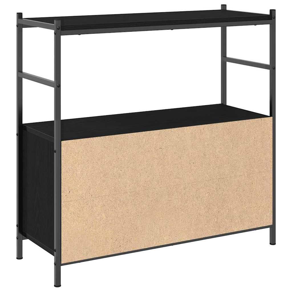 Boekenkast Zwart eiken 80 x 30 x 78.5 cm Bewerkt hout is nu te koop bij PeponiXL, paradijselijk wonen!