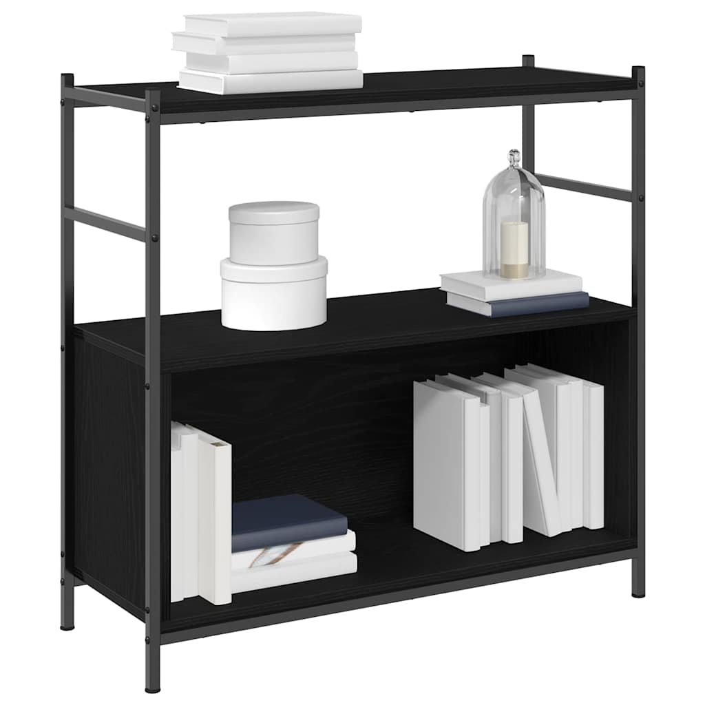 Boekenkast Zwart eiken 80 x 30 x 78.5 cm Bewerkt hout is nu te koop bij PeponiXL, paradijselijk wonen!