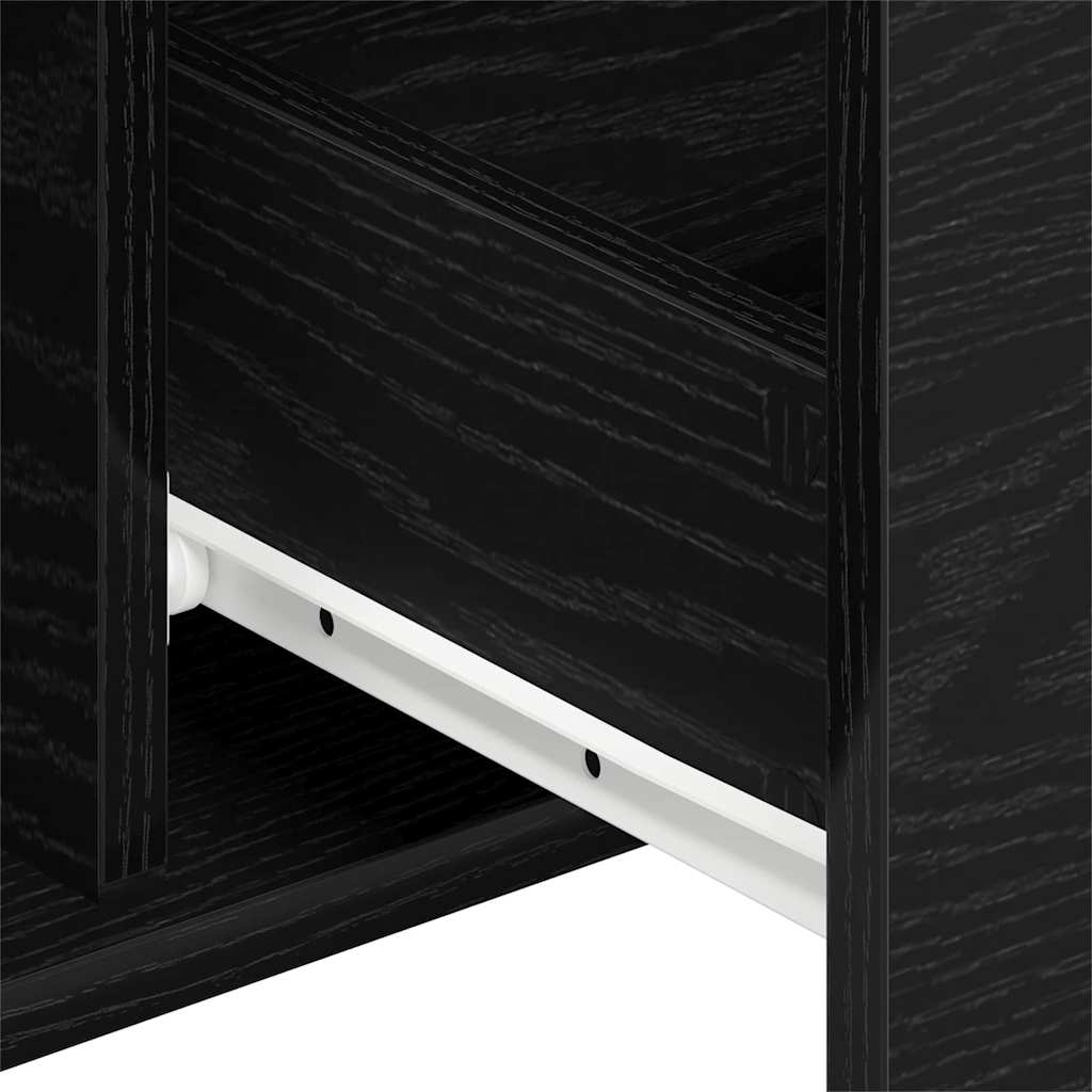 Dressoir met lade Zwart Eiken 101,5 x 35 x 70 cm Bewerkt hout is nu te koop bij PeponiXL, paradijselijk wonen!