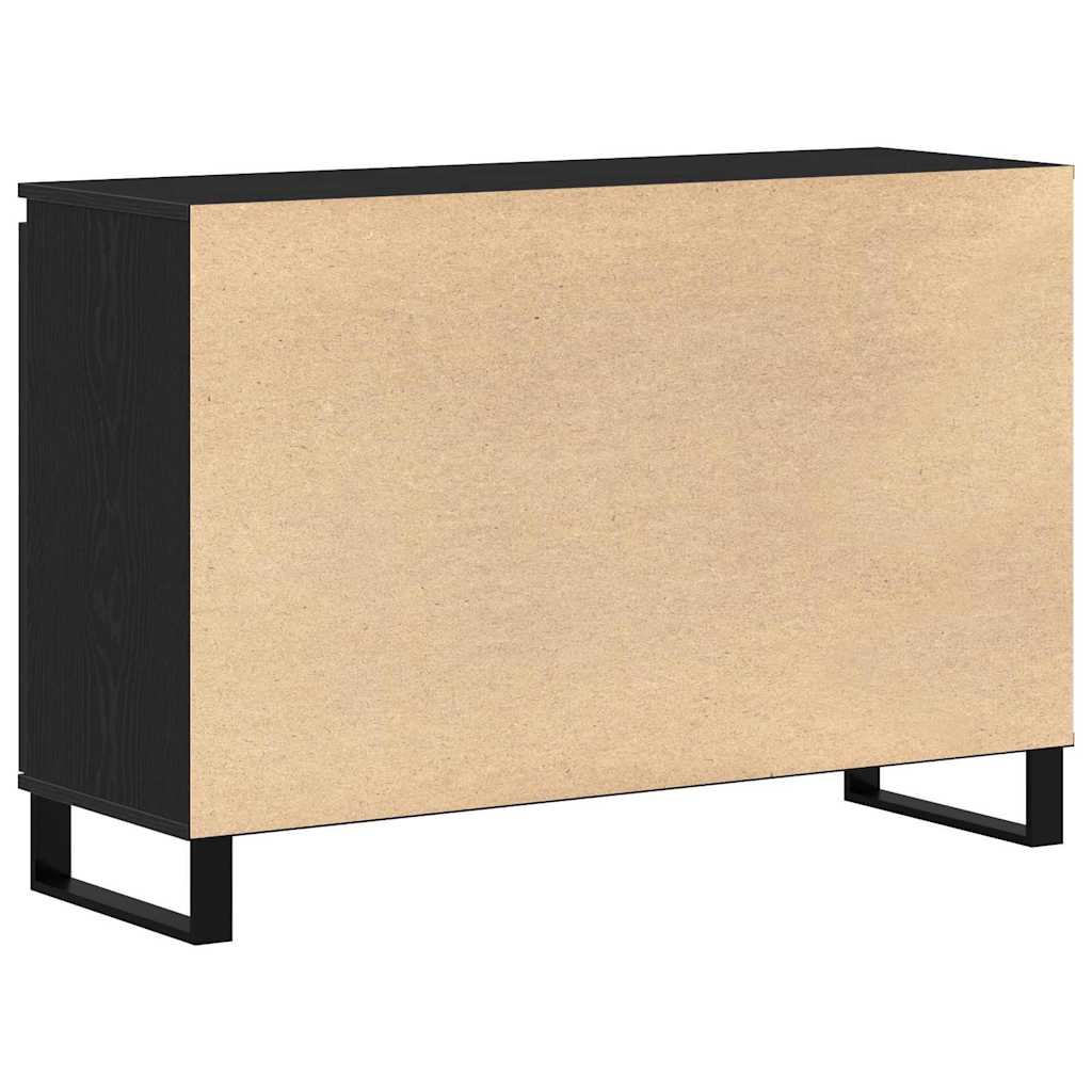 Dressoir met lade Zwart Eiken 101,5 x 35 x 70 cm Bewerkt hout is nu te koop bij PeponiXL, paradijselijk wonen!